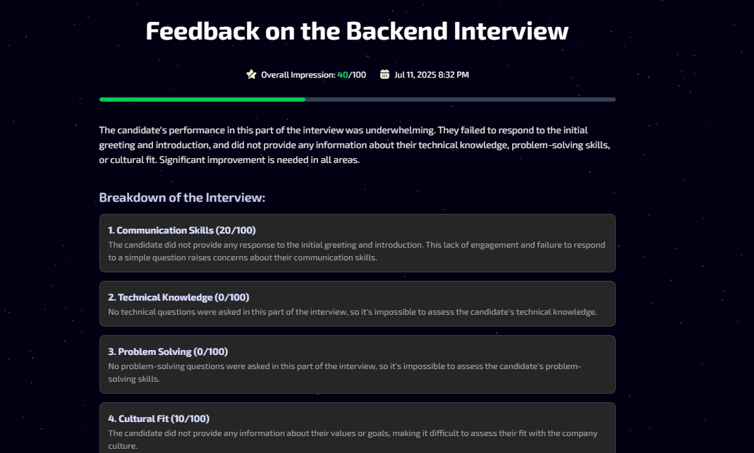 Take Interview and Get your Feedback